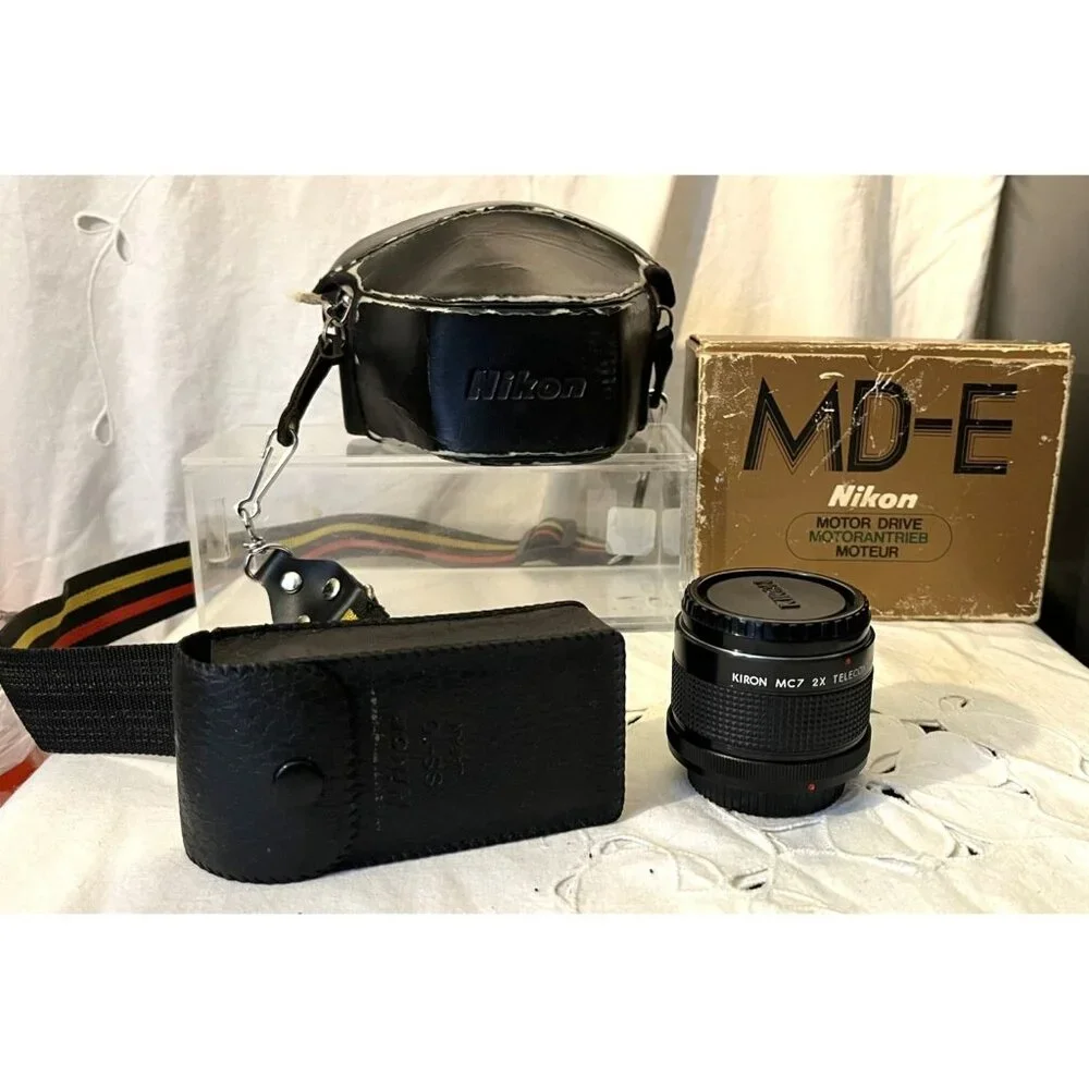 Nikon Lens Series EM 50mm 1:1.8 LOT W/ MDE Motor Drive SS-10 Flash & Kiron MC7